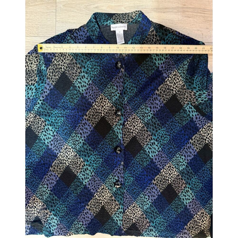 Draper’s & Damon’s 3X Textured Geometric Button Front Jacket Top - Picture 10 of 10